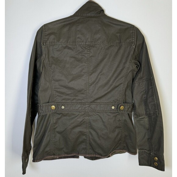 J Crew Jacket Womens XS Green Waxed Cotton Field Utility Coat Preppy Outdoors - Picture 3 of 16